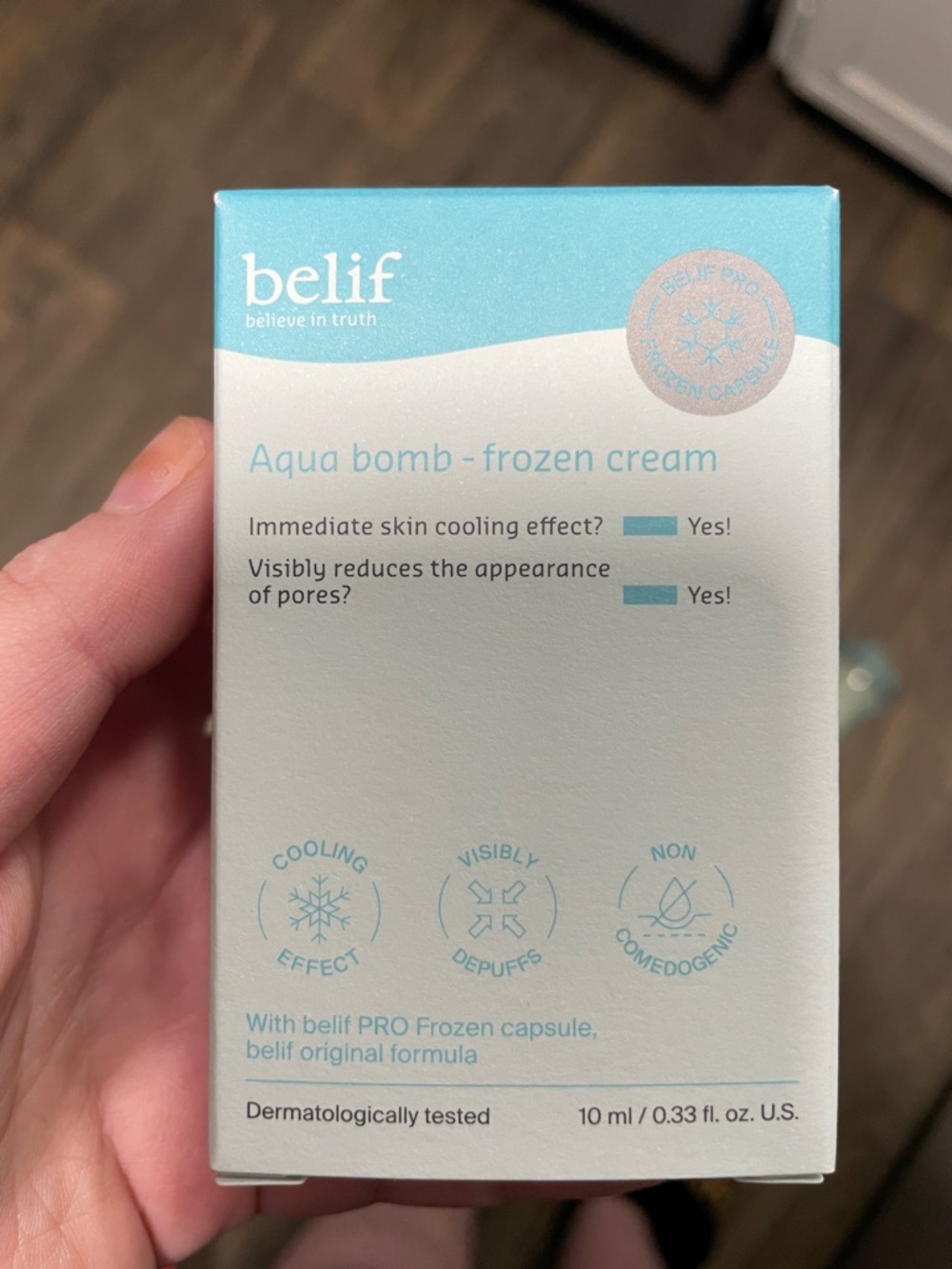 belif Aqua Bomb Frozen Cream - Lightweight Cooling Moisturizer (Blue/White)